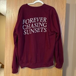 Women's Burgundy Crew Neck Sweater